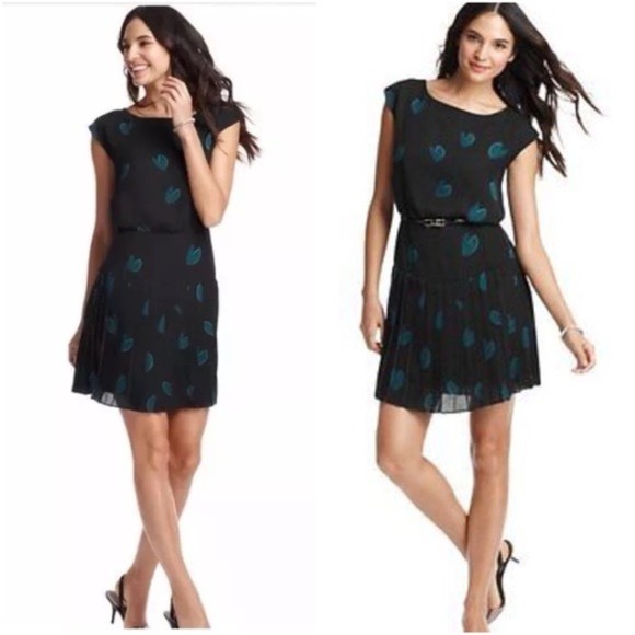ann taylor Loft Dresses & Skirts - Ann Taylor Loft Black Pleated Skirt Hearts Dress 4